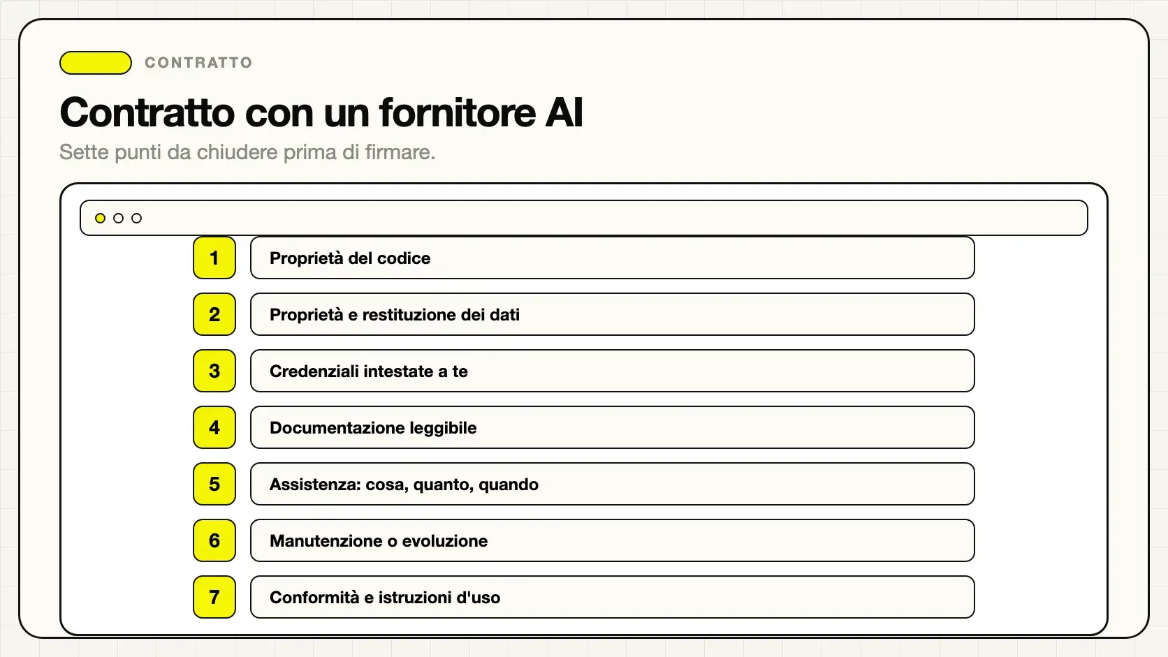 Punti da controllare in un contratto per un progetto di intelligenza artificiale