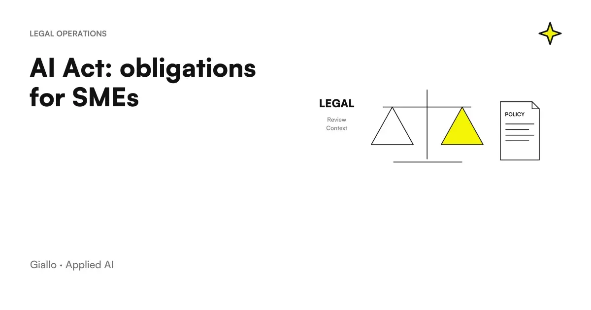 Obligations of the AI Act for SMEs divided between supplier and user roles