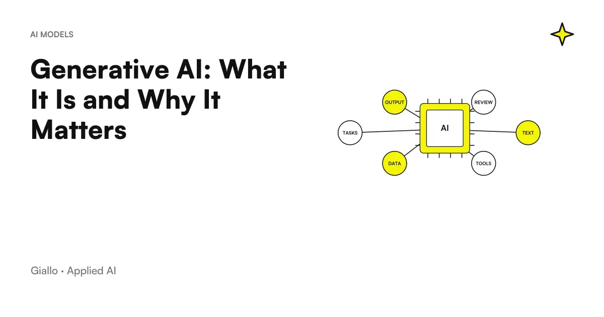 Generative AI schema: an input prompt, the generative model, and output content