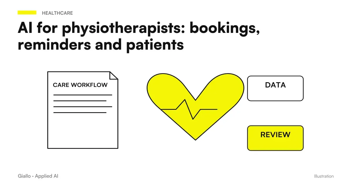 AI scheme for physiotherapists: the assistant linked to agenda, sessions, calls and patients' questions of a physiotherapy study
