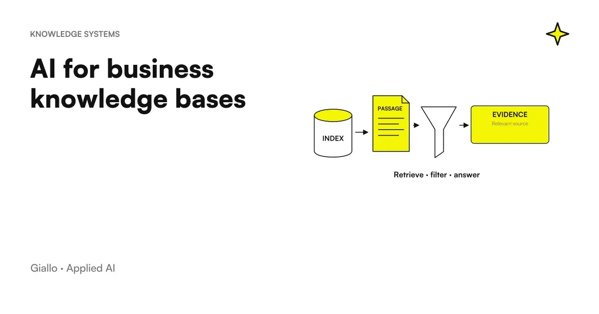 AI for business knowledge base: research in internal documents with the RAG technique
