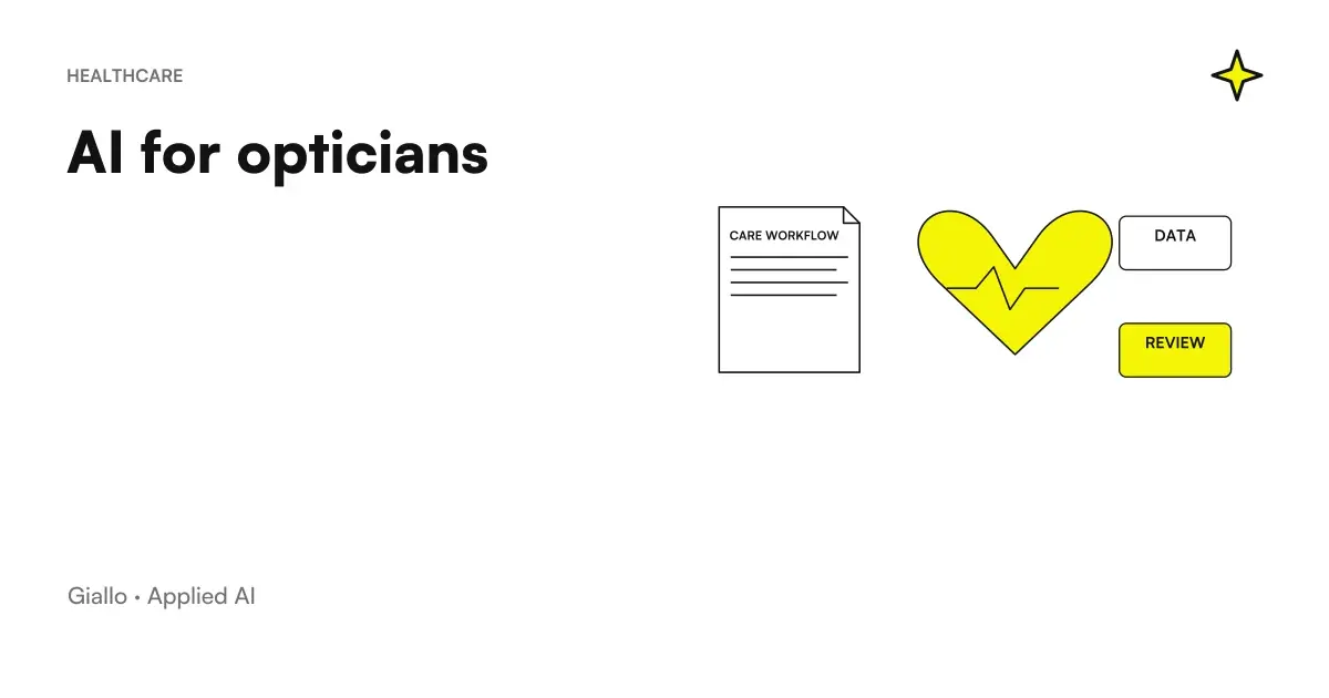 AI for opticians: bench of an Italian optics store with frames, work envelopes and an assistant who warns customers of the withdrawal of glasses