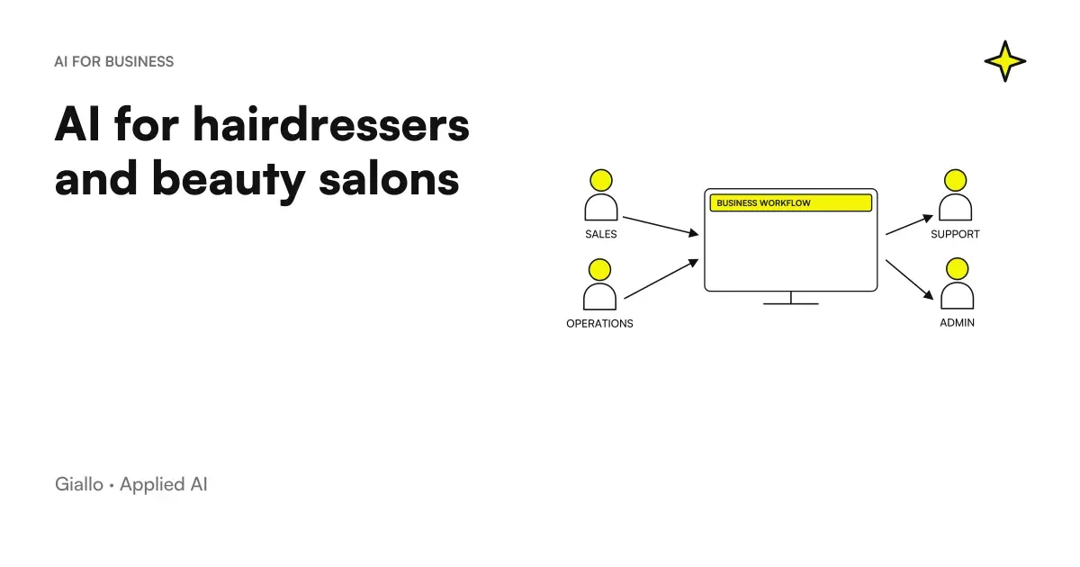 AI for hairdressers: location of a salon with color bowl, appointment calendar and WhatsApp messages managed by an assistant