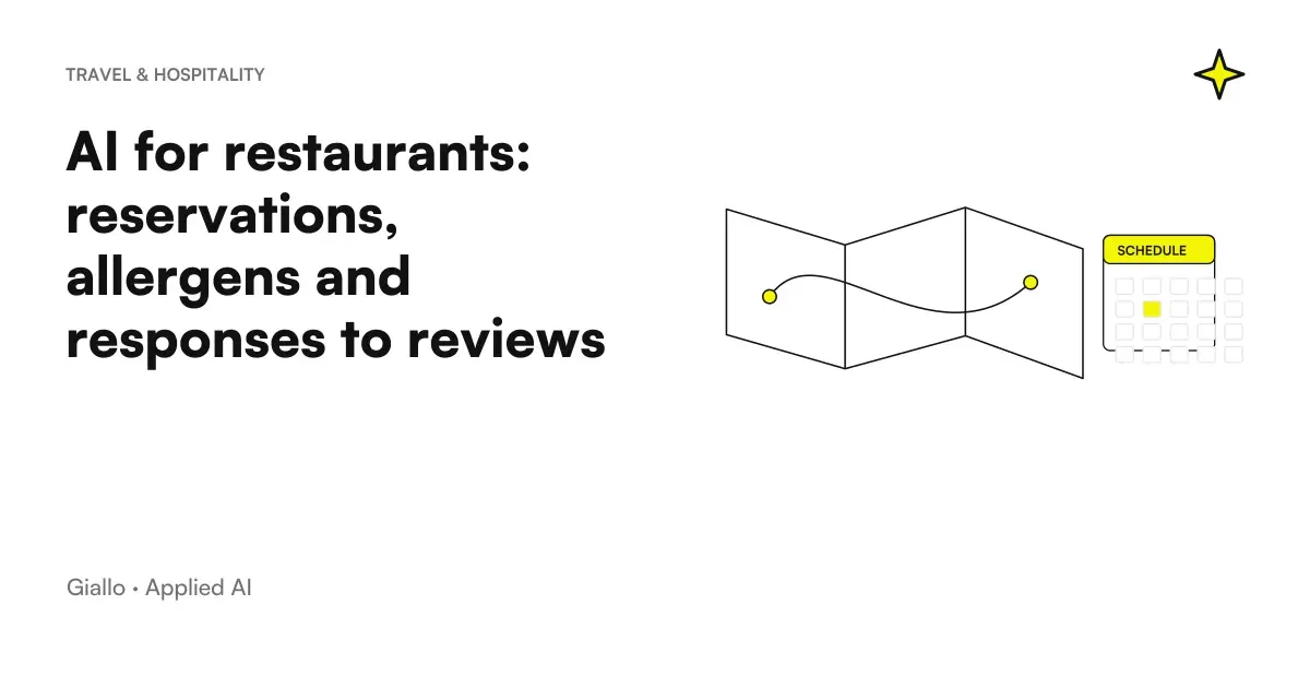 AI for restaurants: an assistant manages table reservations, allergen questions and drafts of response to reviews of a trattoria