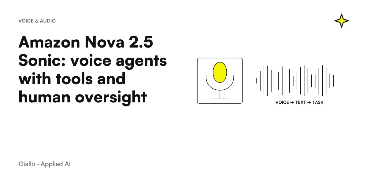 Nova 2.5 Sonic: Customer voice → Sonic → Tools → Operator.
