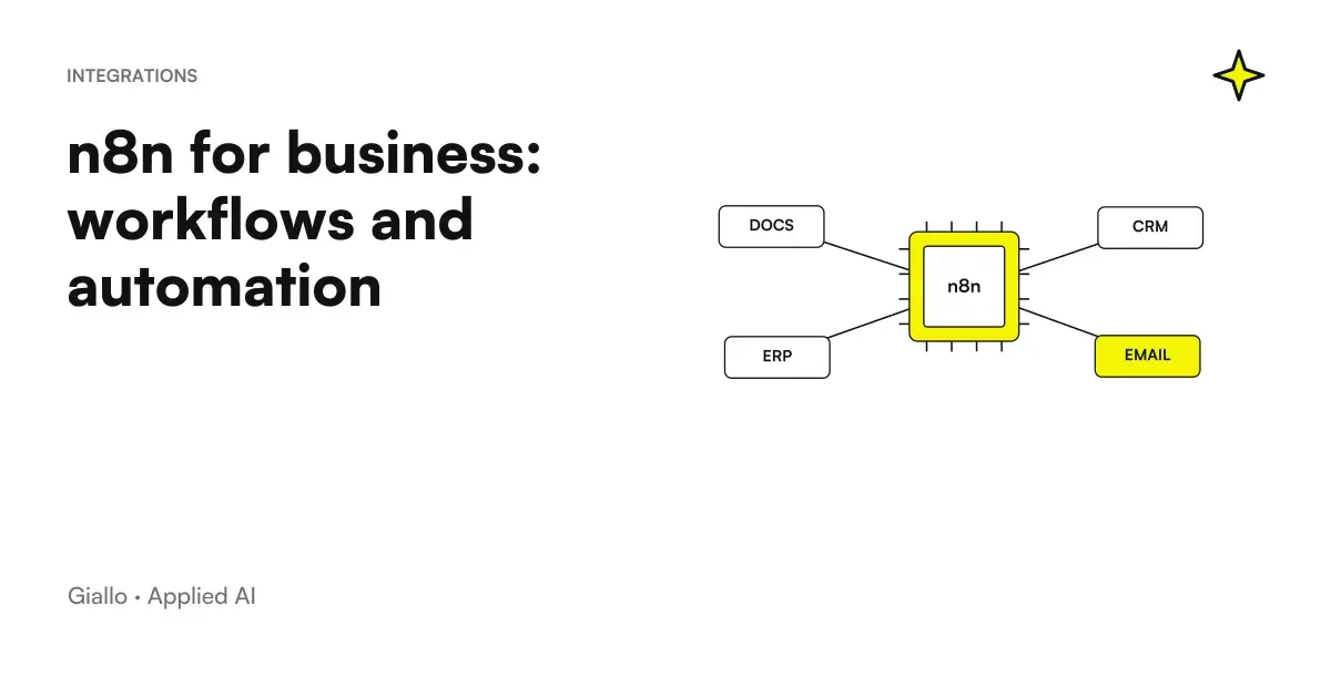 n8n, what it is and how to use it: a workflow that starts with a new order, passes by an AI agent and registers in the management software