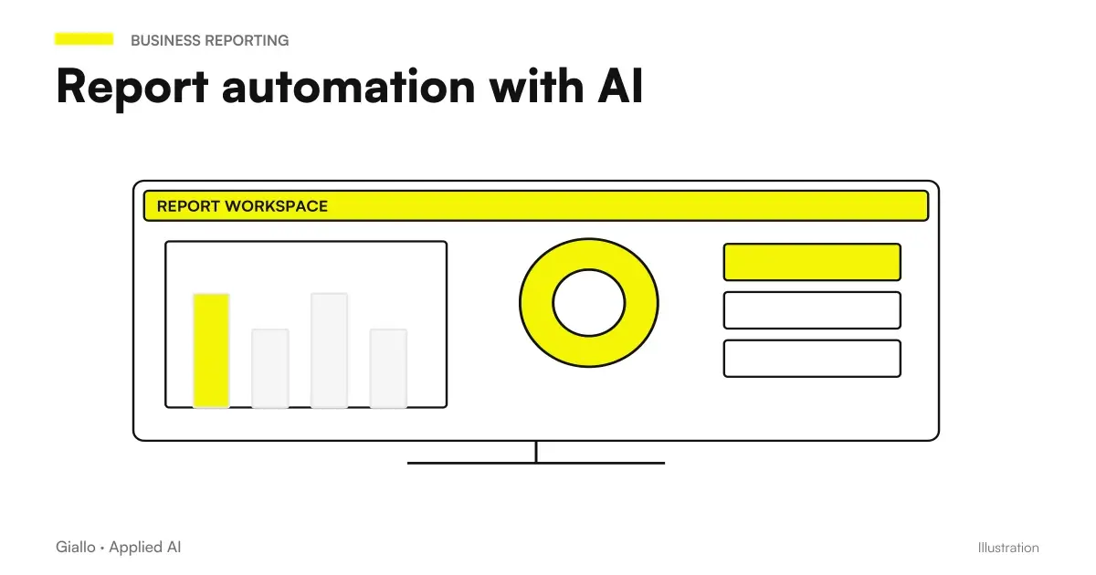 AI report automation: dashboard that automatically updates with business data