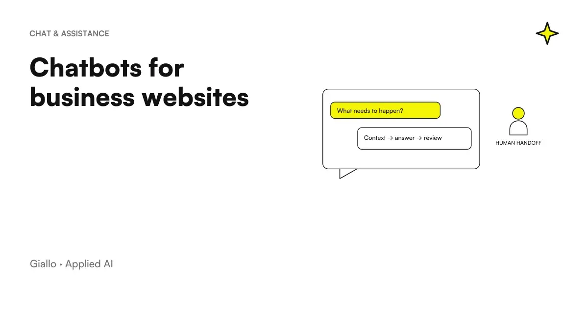Chatbot for corporate website: AI chat widget that answers FAQs, qualifies a lead and book a call