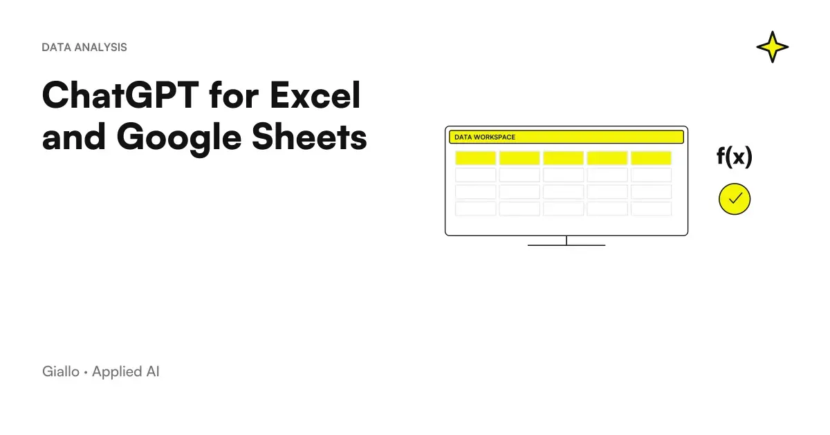 ChatGPT for Excel and Google Sheets: a formula written by AI next to a spreadsheet