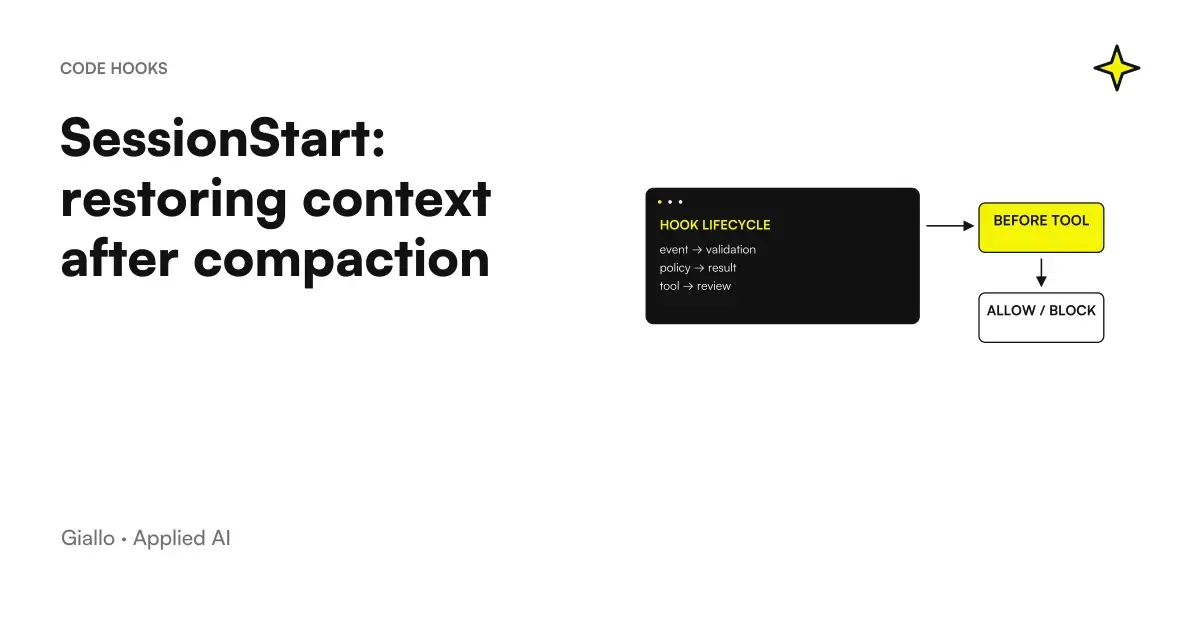 Claude Code SessionStart: event, control and result in the development workflow