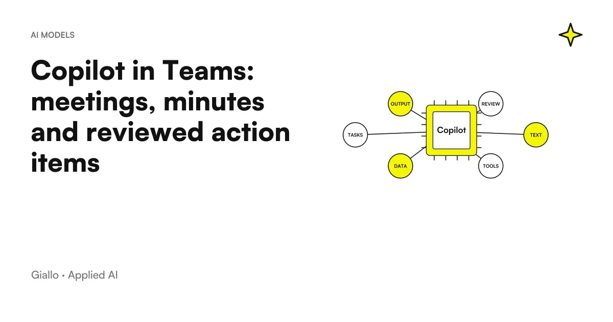 A Teams meeting that becomes a record with decisions and actions confirmed by the managers