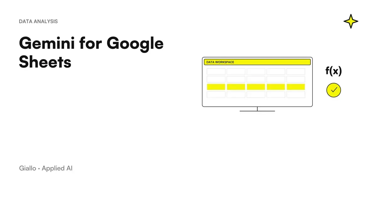 Gemini for Google Sheets: Side AI panel that generates a formula and table in a spreadsheet