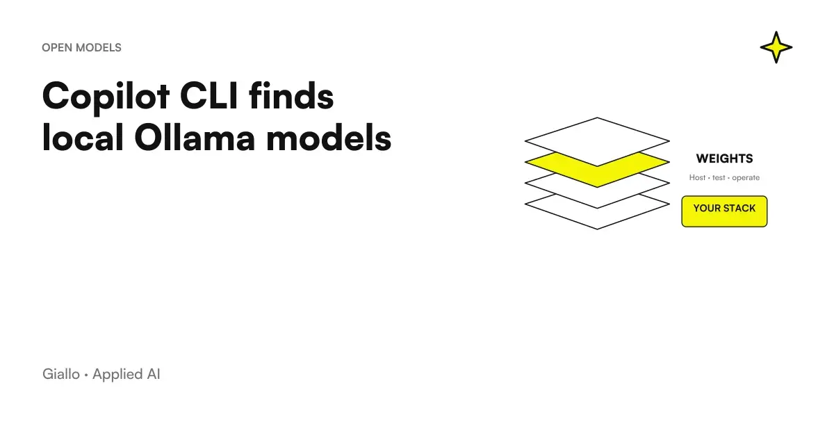 Copilot CLI with Ollama: Local Ollama → Copilot CLI.