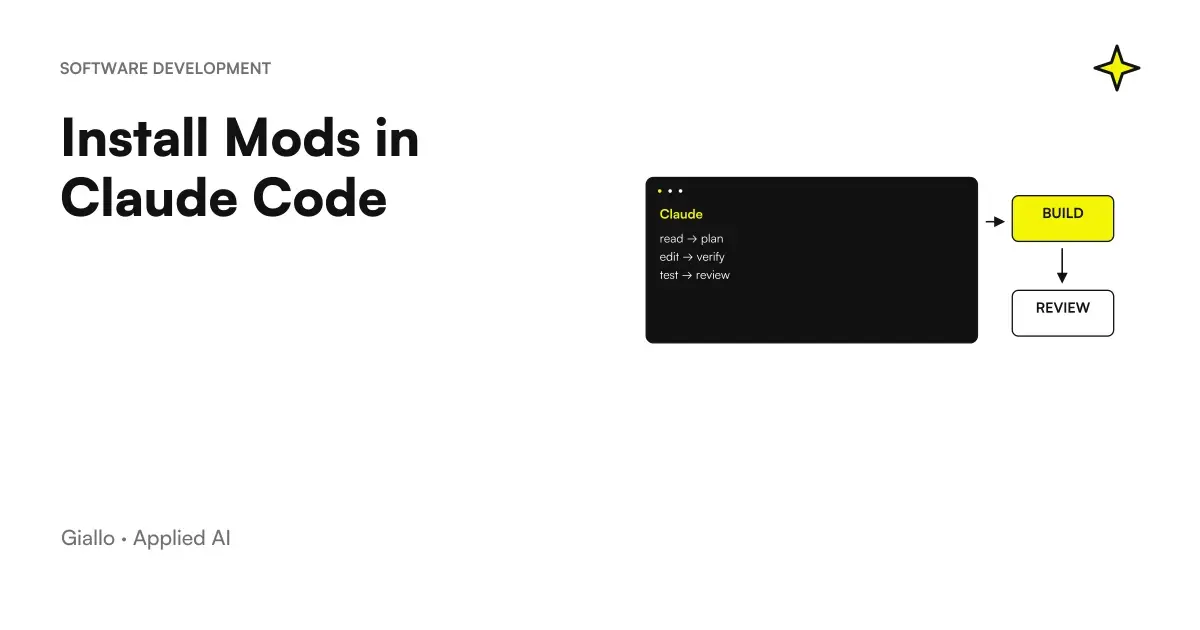 Install Mods Claude Code: route from marketplace to broom, upload and update