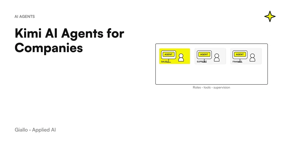 Kimi AI agents for companies with separate roles and human control of actions