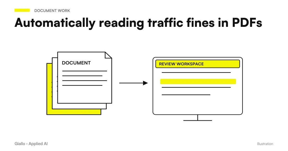 Automatic reading of a report in PDF: text, OCR and extracted fields