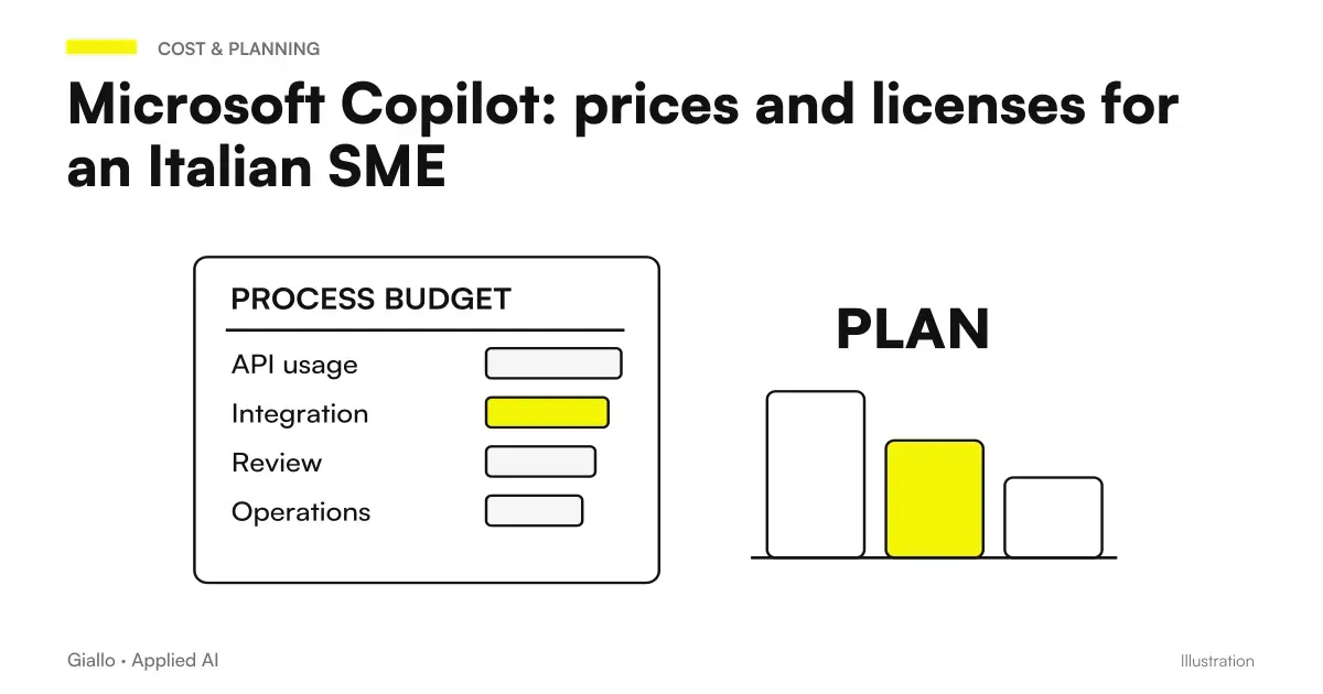 A prospectus distinguishes cost of the Copilot license, Microsoft 365 plan and adoption project