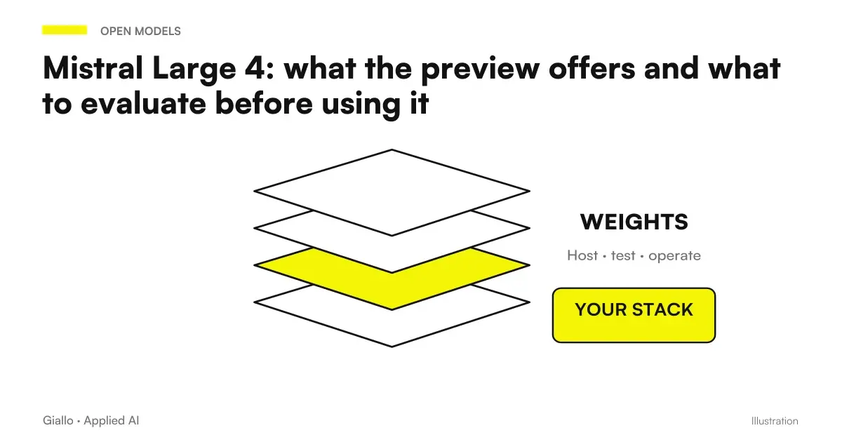 Mistral Large 4: comparison between API preview available and weight release announced by end of October 2026