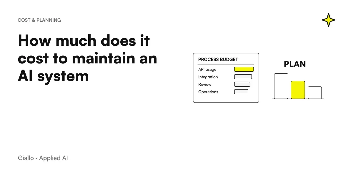 The recurring cost items to maintain an artificial intelligence system