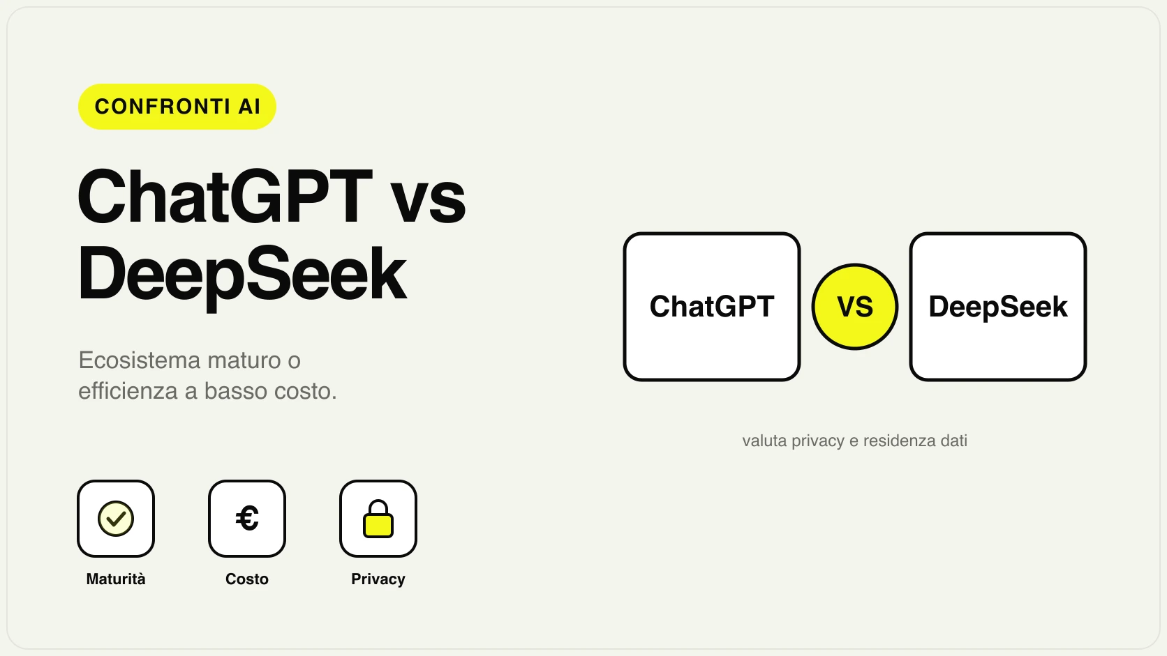 Confronto ChatGPT vs DeepSeek: due modelli AI a paragone su costo, ecosistema e privacy