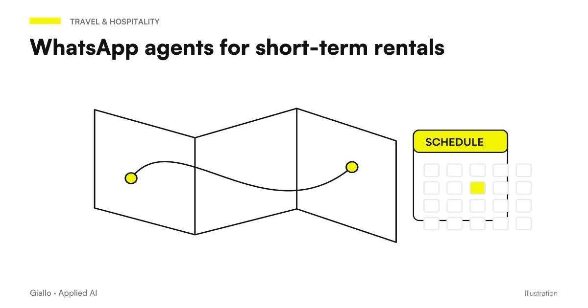 WhatsApp agent scheme for short rentals: reservation, rules, message and delivery status