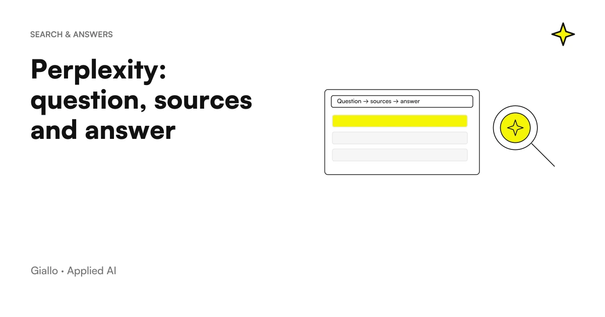 Perplexity AI interface showing a synthesized response with the sources cited next